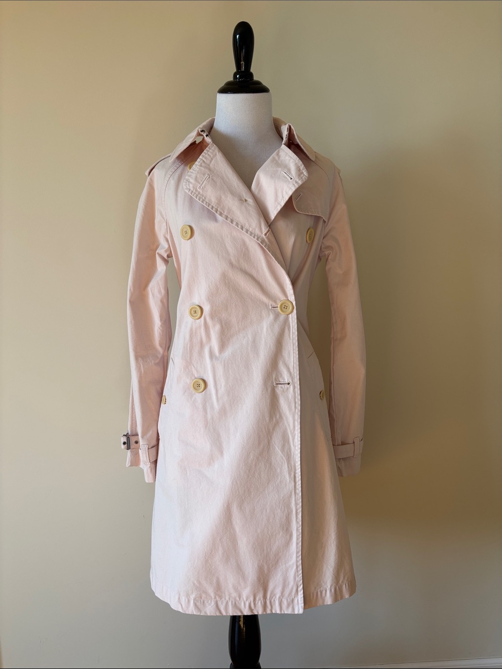 Polo Jeans Co Ralph Lauren Pink Double Breasted Trench Coat XS
